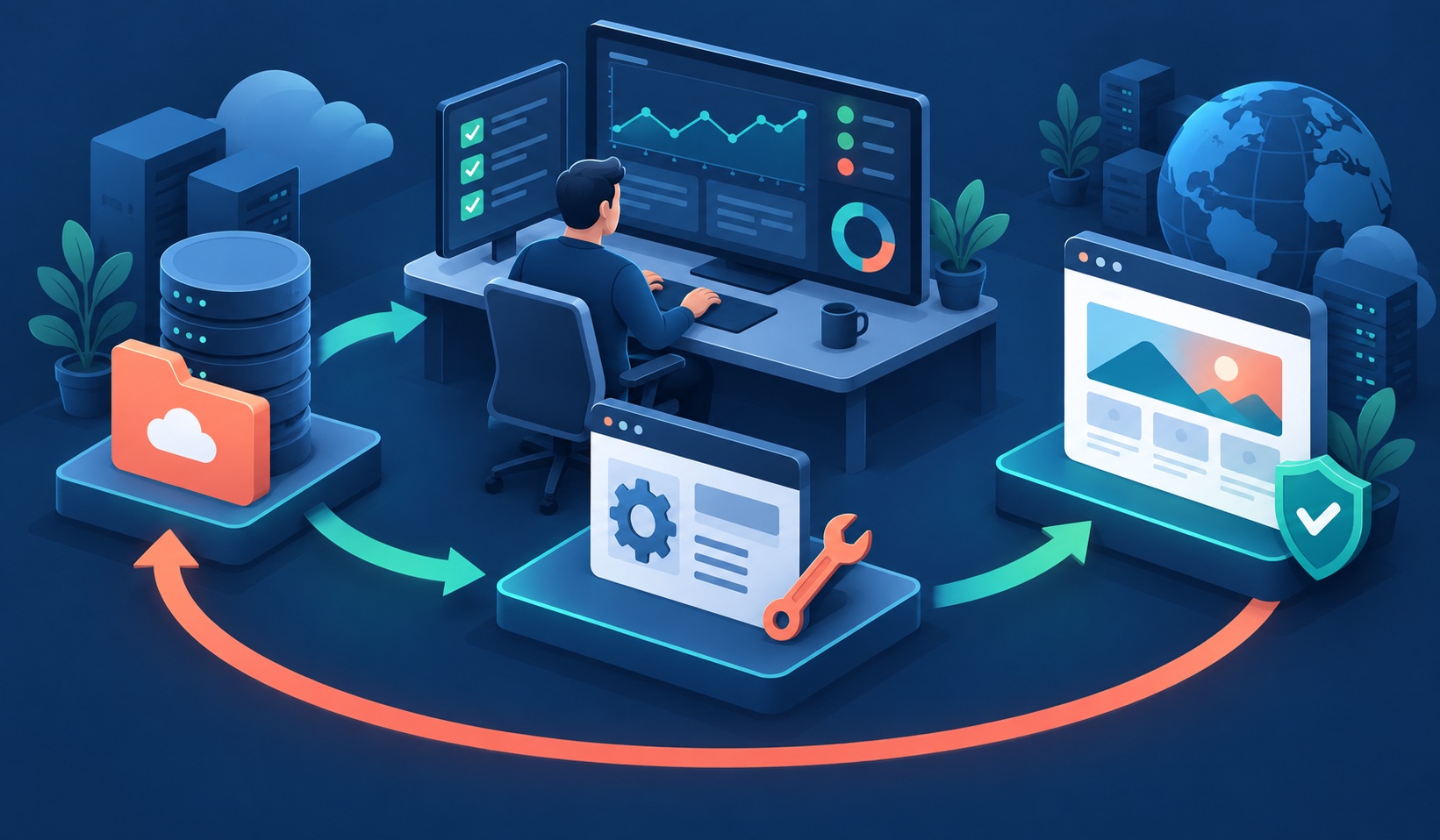 Website maintenance and support — monitoring dashboard